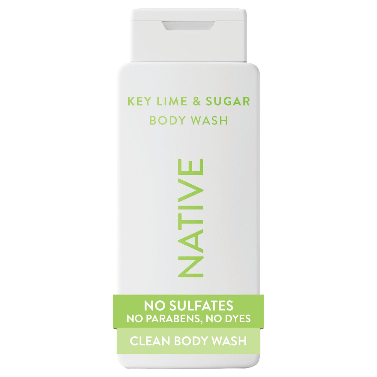 Native front bottle showing Key Lime & Sugar scent and hydrating benefits