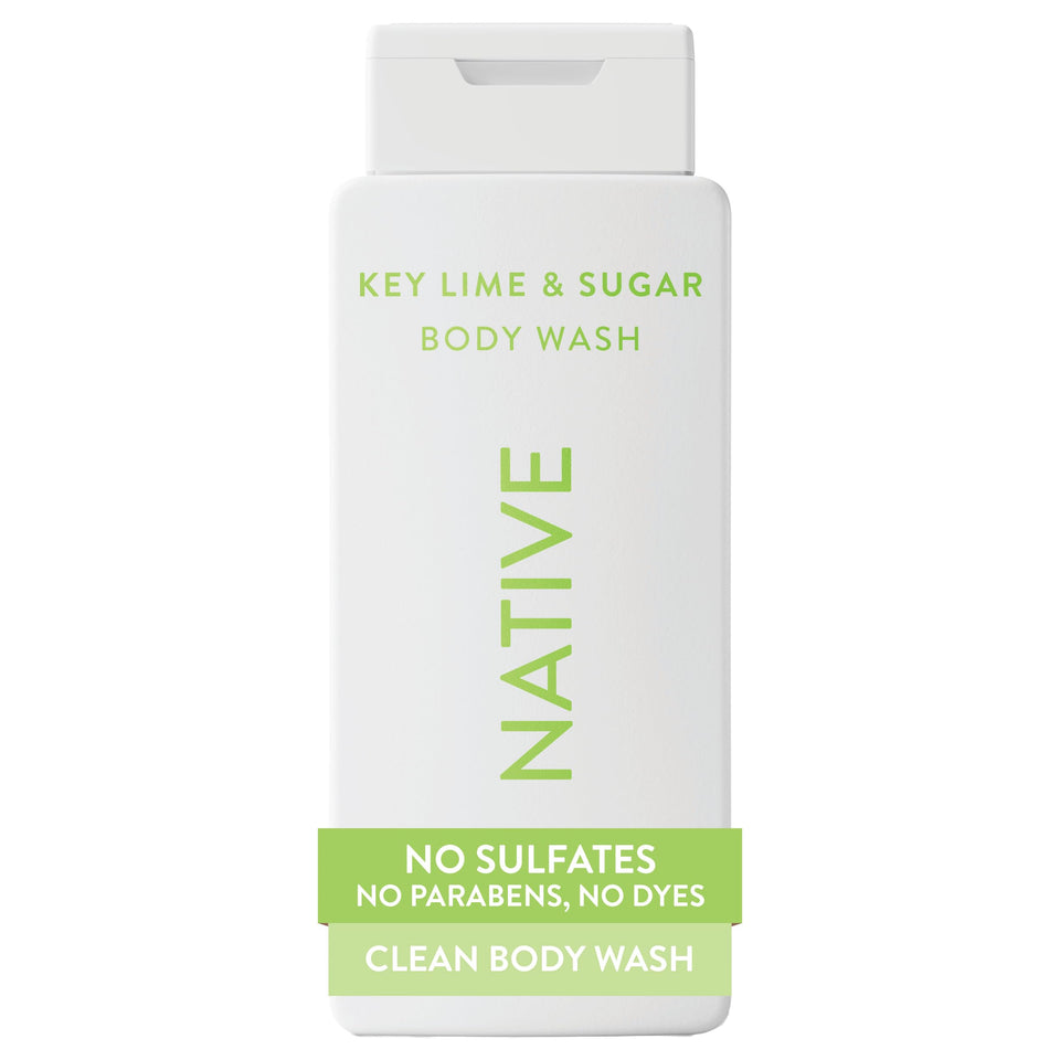 Native front bottle showing Key Lime & Sugar scent and hydrating benefits