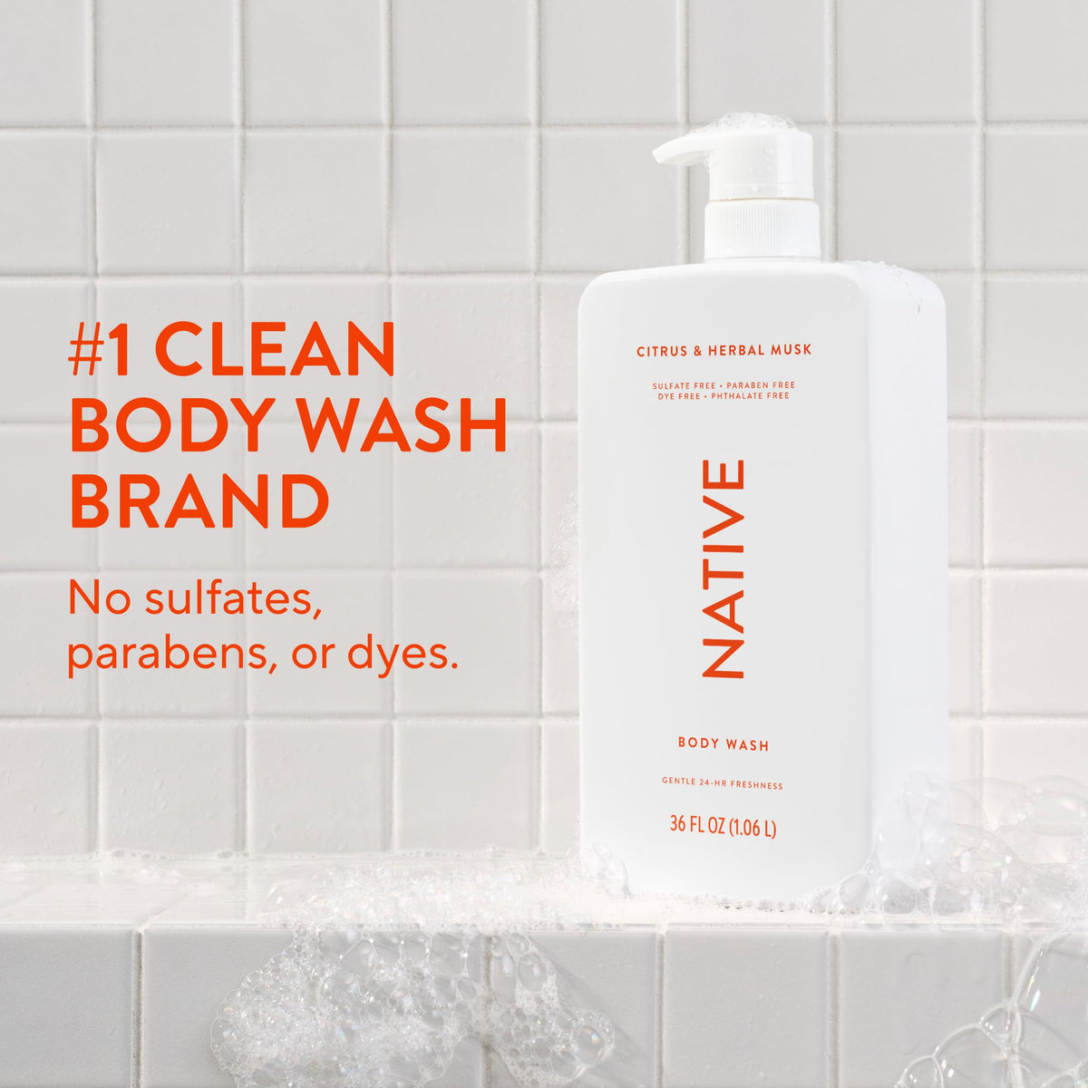 Native label close-up highlighting clean ingredients for gentle skin care