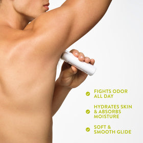 Native label closeup listing ingredients, communicates aluminum-free clean profile