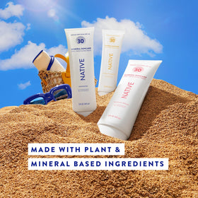 Native ingredient label showing 20% zinc oxide and reef-safe benefits