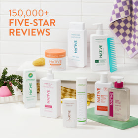 Native ingredient label close-up highlighting clean formulation benefits