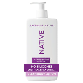 Native front pump bottle showing product and clear labeling for easy dispensing