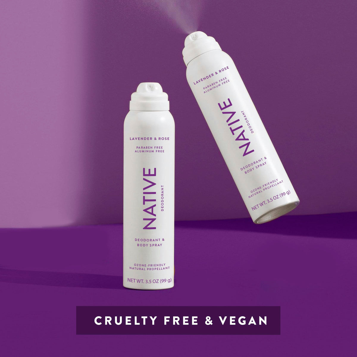 Native label detail highlighting aluminum-free ingredients and clarity benefit