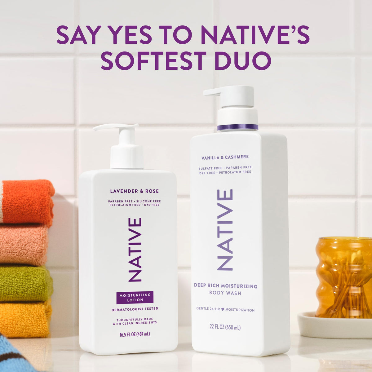 Native bottle with recycling symbol focused on packaging sustainability benefits