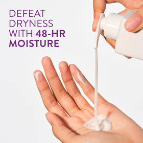 Native lotion texture close-up showing lightweight cream that absorbs quickly