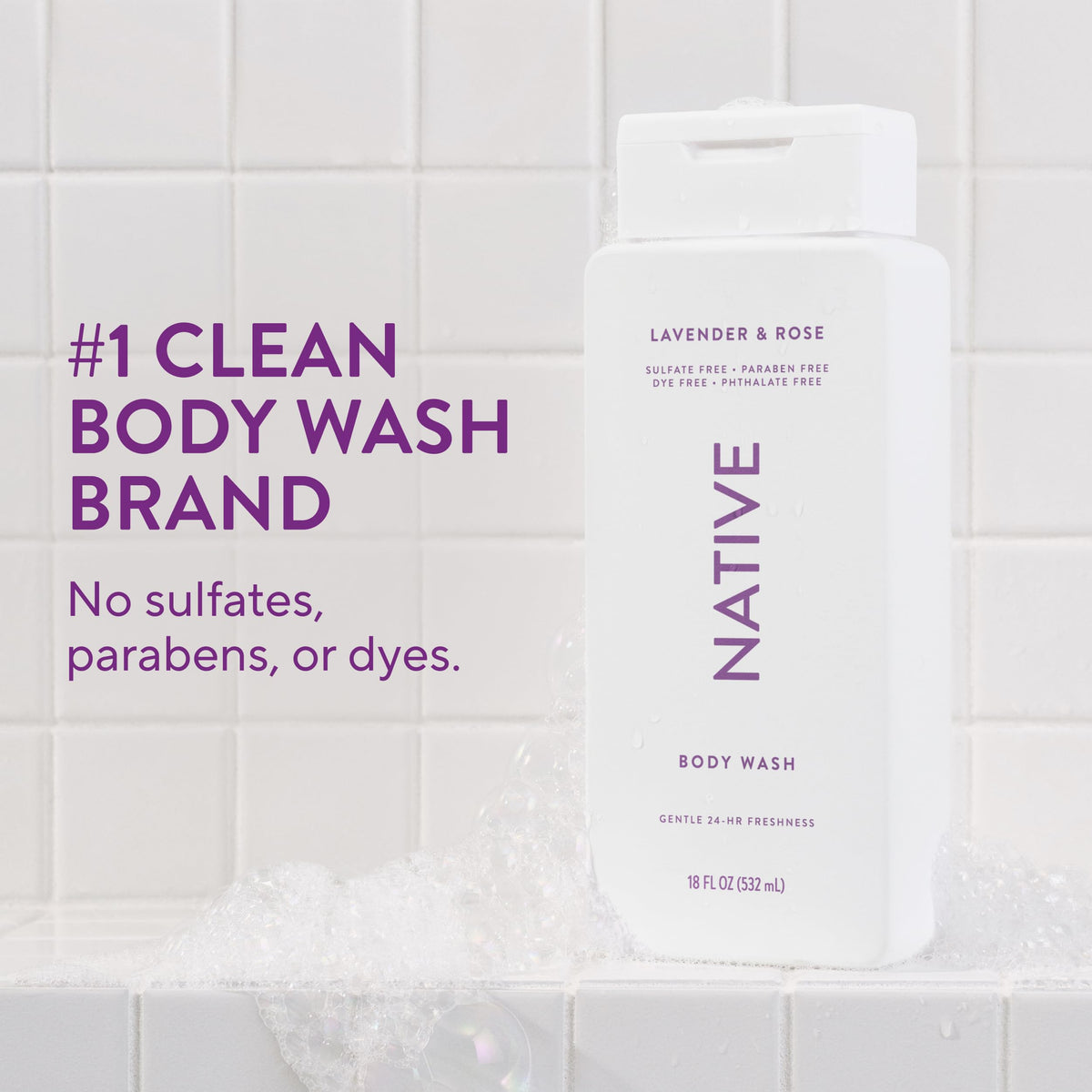 Native pump dispensing body wash gel for easy dosing and quick lathering