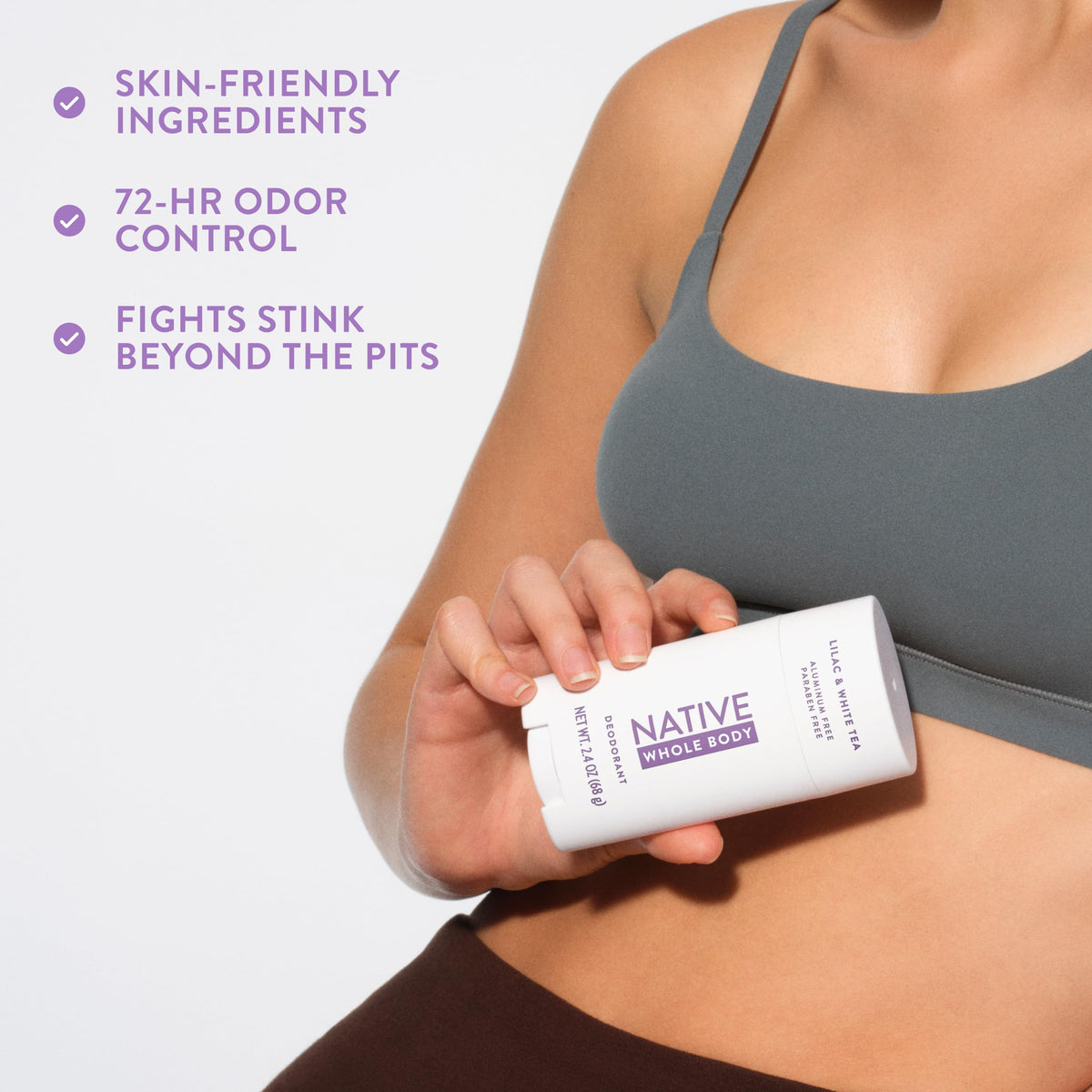 Native ingredient label showing coconut oil and shea butter for skin comfort