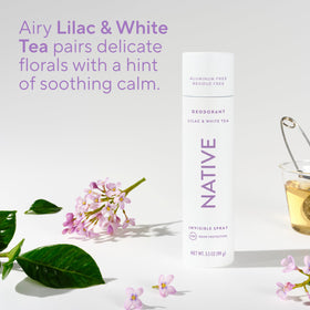 Native mist on skin close-up demonstrating invisible, non-sticky finish
