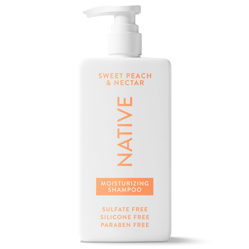 Native moisturizing shampoo front bottle showing clean design and easy use