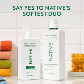 Native back label detail showing ingredients list and clean-formula transparency