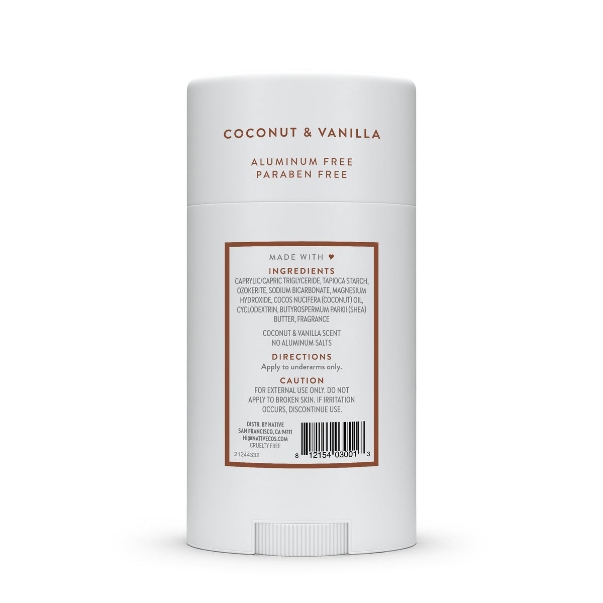 Native packaging badges highlighting vegan and cruelty-free benefit