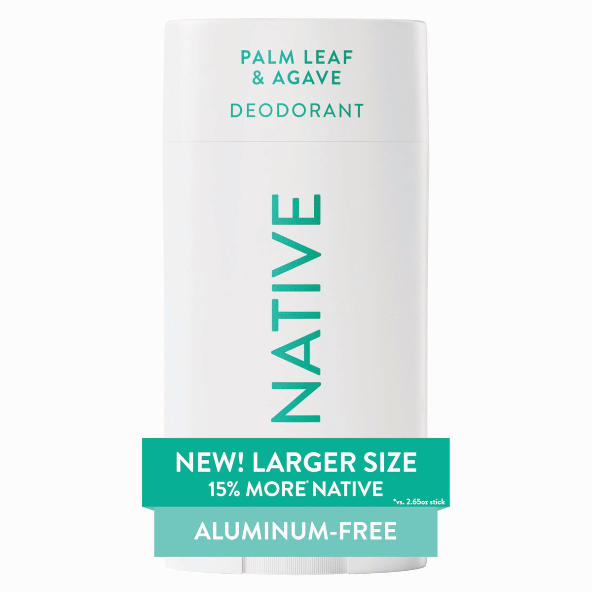 Native front packaging showing large 3.1 oz stick and scent branding benefits