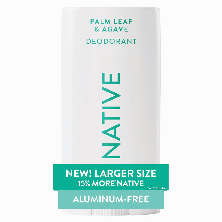 Native front packaging showing large 3.1 oz stick and scent branding benefits