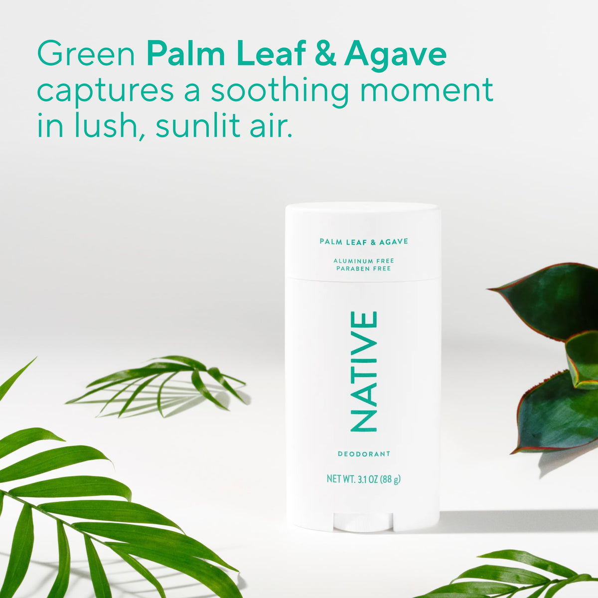 Native label detail displaying aluminum-free, vegan, cruelty-free benefits