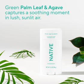 Native label detail displaying aluminum-free, vegan, cruelty-free benefits