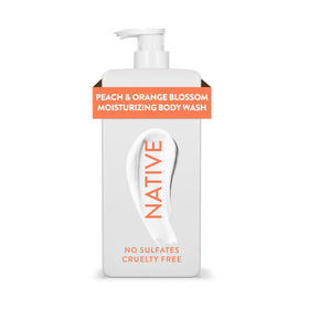 Native front packaging showing peach and orange blossom scent and benefit hydrating cleanse