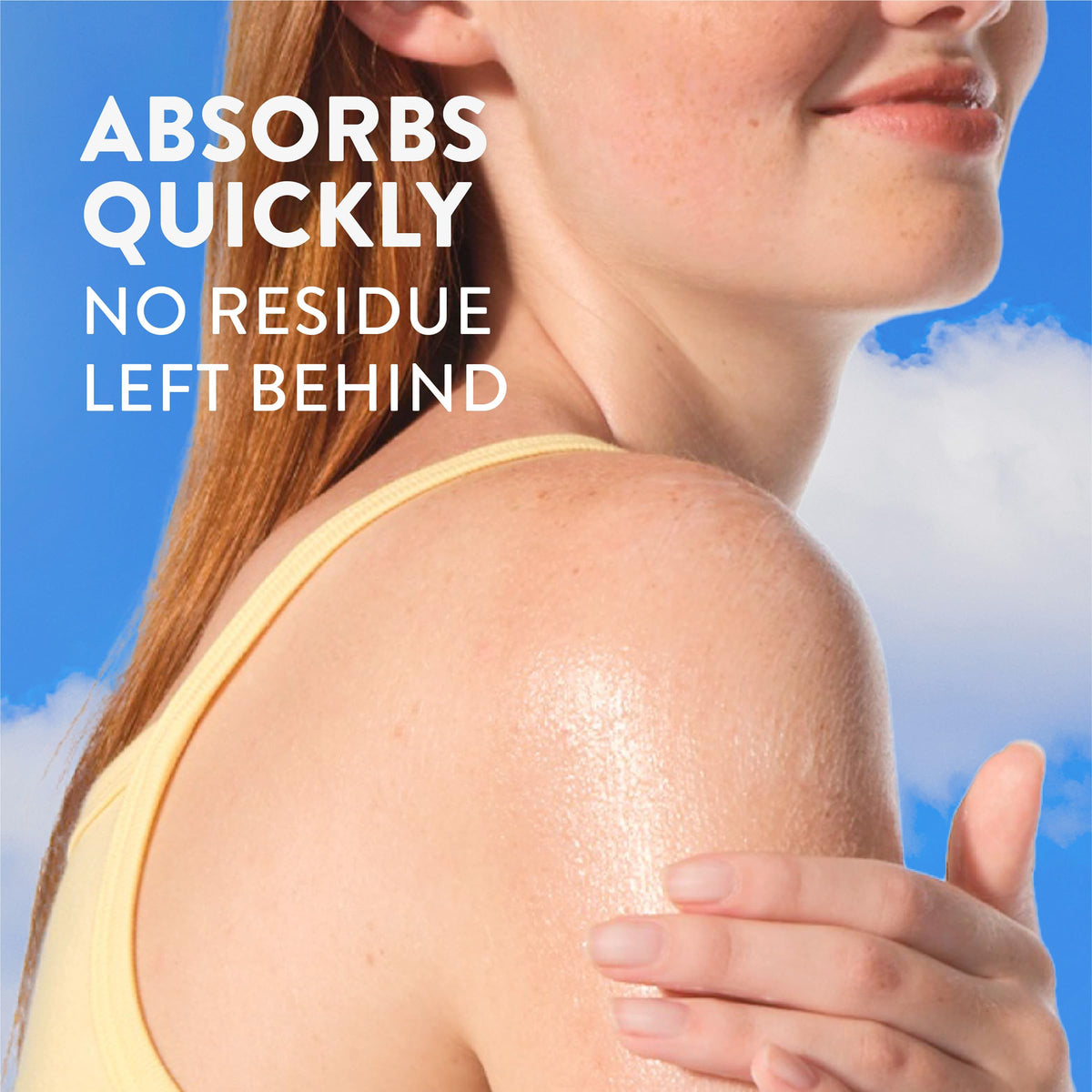 Native lotion drop on fingertip showing blendable, non-greasy feel