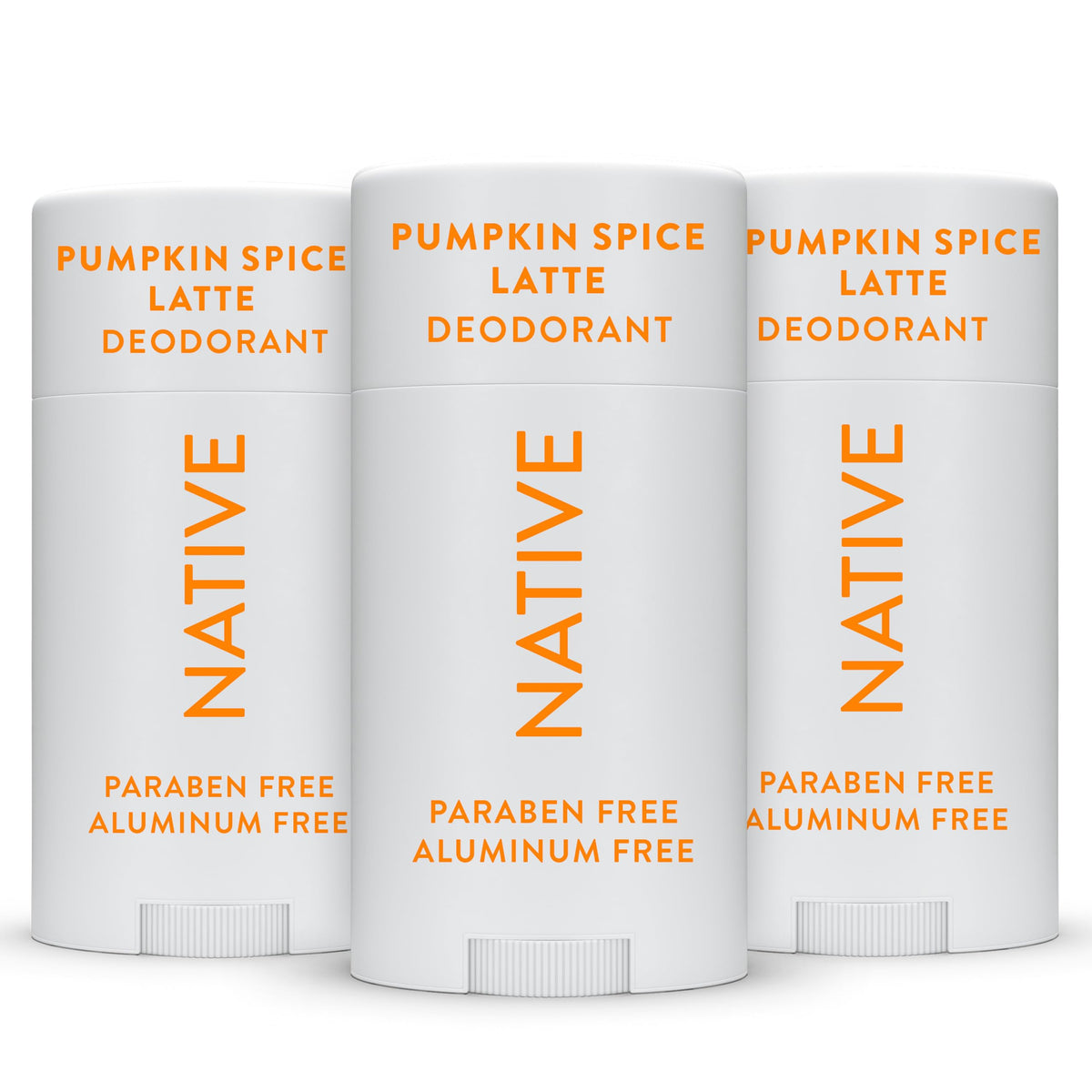 Native pumpkin spice front packaging showing 3-pack and seasonal scent benefit