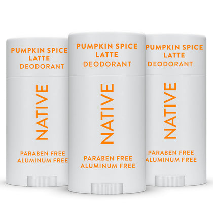 Native pumpkin spice front packaging showing 3-pack and seasonal scent benefit