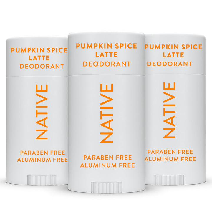 Native pumpkin spice front packaging showing 3-pack and seasonal scent benefit