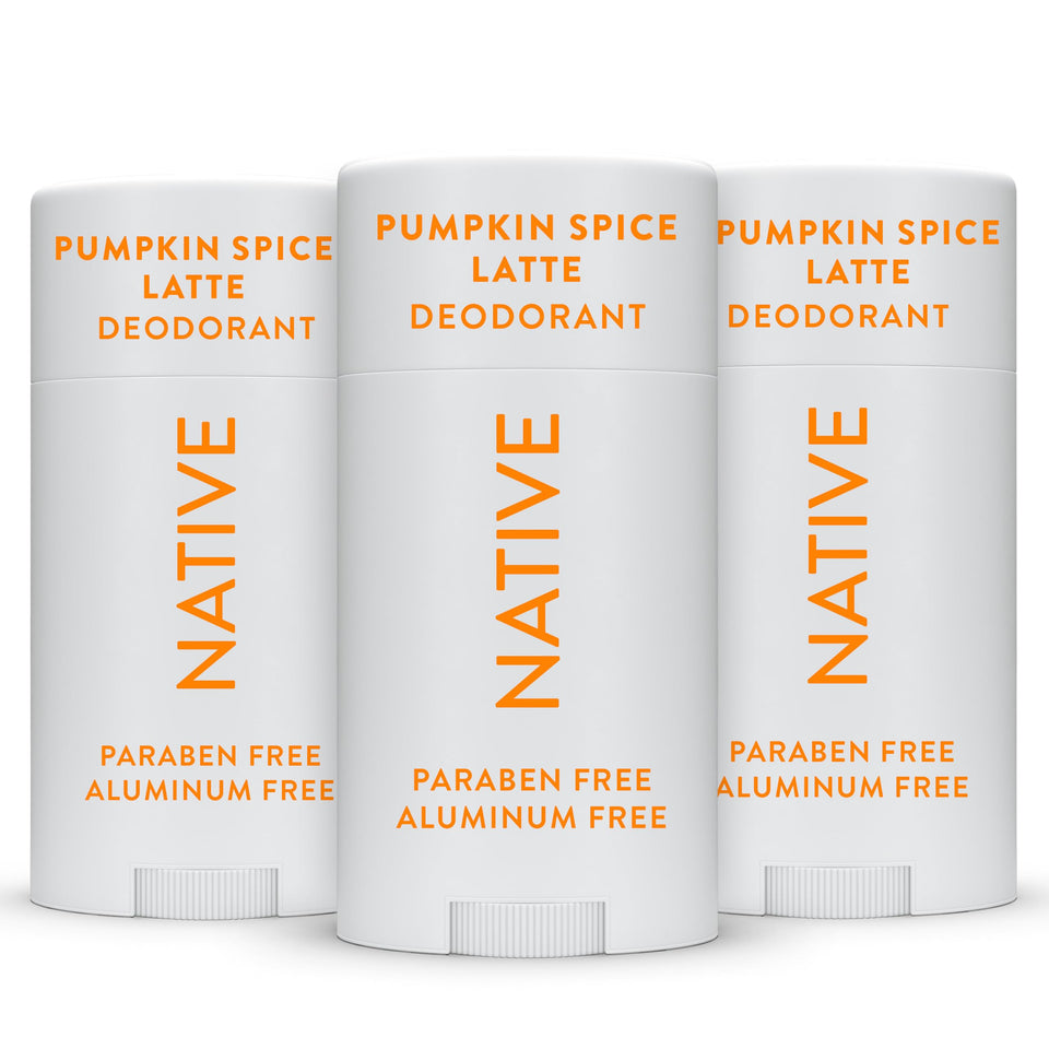 Native pumpkin spice front packaging showing 3-pack and seasonal scent benefit