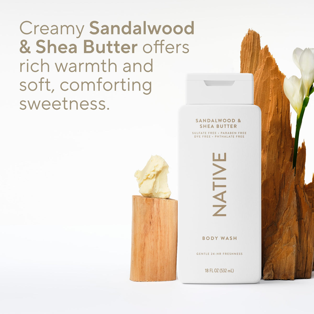 Native in-shower lifestyle scene showing refreshing, hydrating cleanse