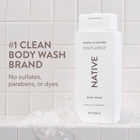 Native pump close-up highlighting easy-dispense and convenient shower use benefit