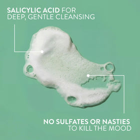 Native products in use under shower, visual of effective cleansing and rinsing benefit