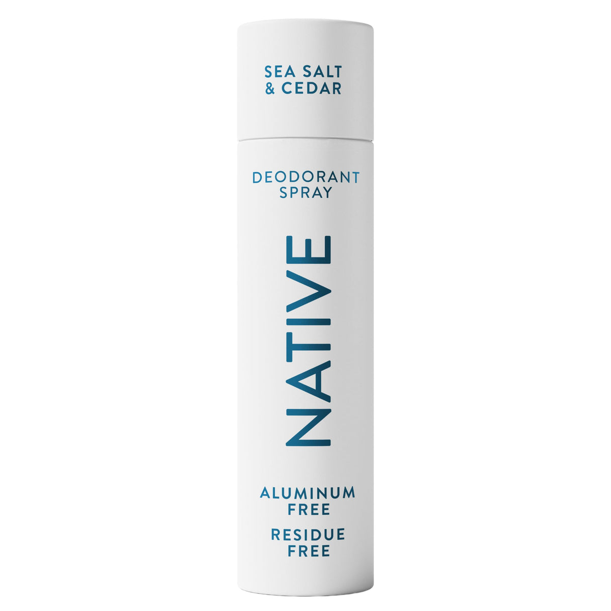 Native Sea Salt & Cedar front can showing fresh citrus-wood scent and benefit
