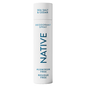Native Sea Salt & Cedar front can showing fresh citrus-wood scent and benefit