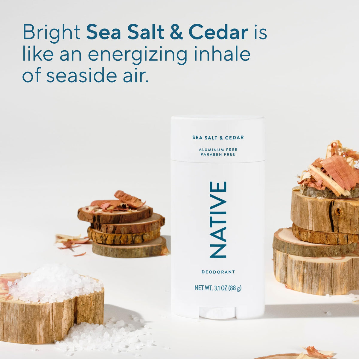Native product label and ingredients panel showing natural, clean formula