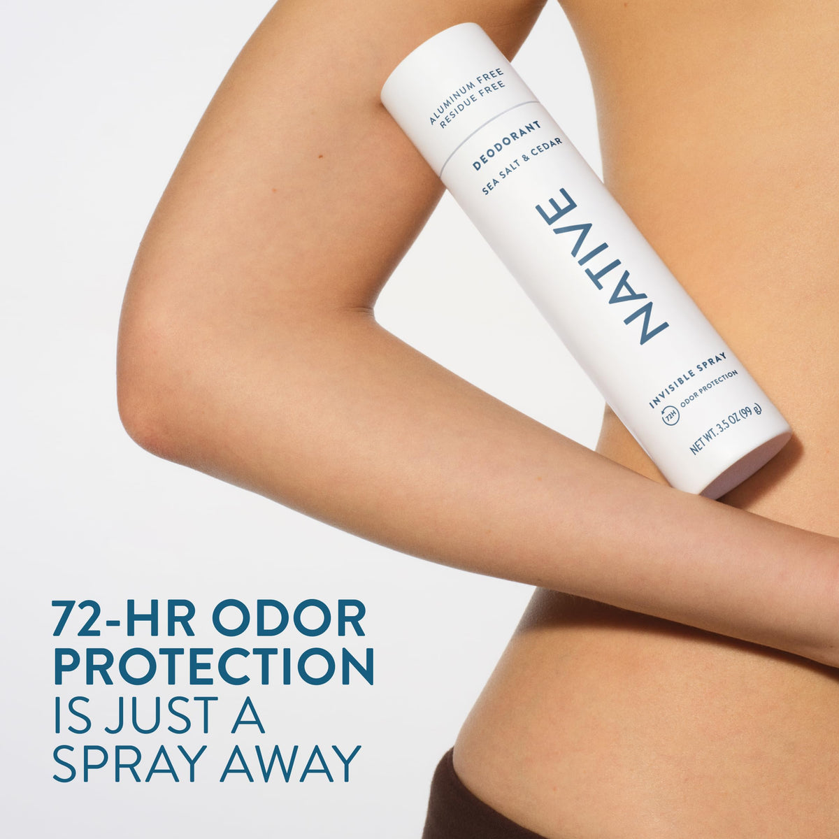 Native Sea Salt & Cedar mist spraying, demonstrating quick-dry cooling benefit