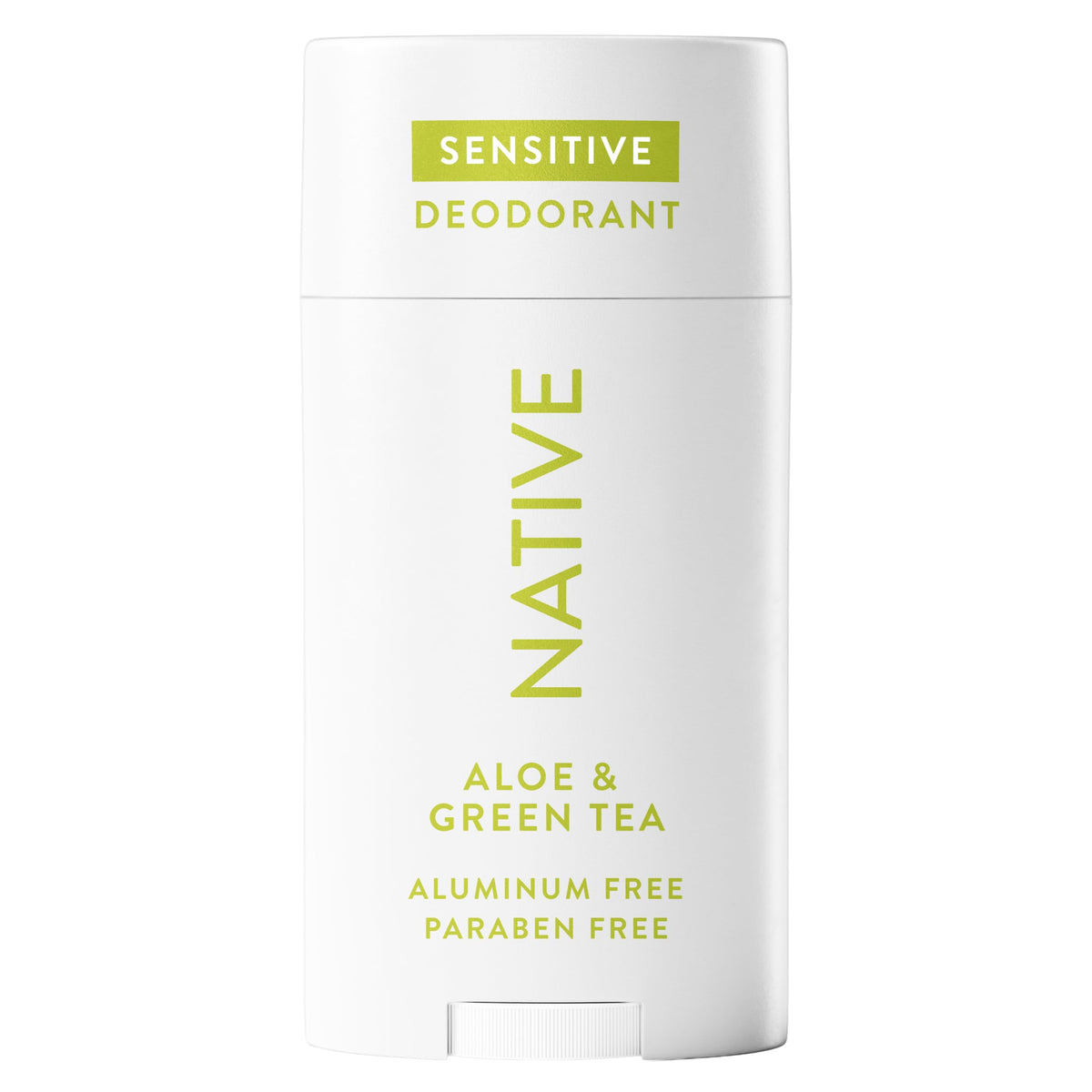 Native front packaging showing stick and scent, highlights gentle odor protection