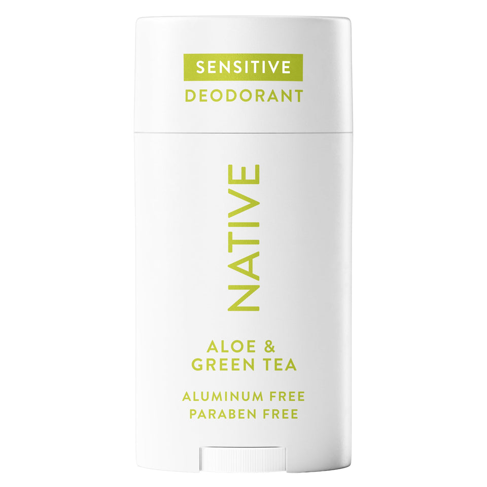 Native front packaging showing stick and scent, highlights gentle odor protection