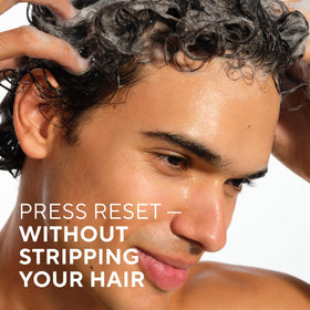 Native shampoo pouring into hand for easy application and smooth rinse
