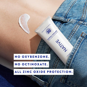 Native tube held in hand showing 5-ounce travel-friendly size advantage
