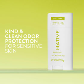 Native close-up texture of deodorant stick, illustrates smooth glide benefit