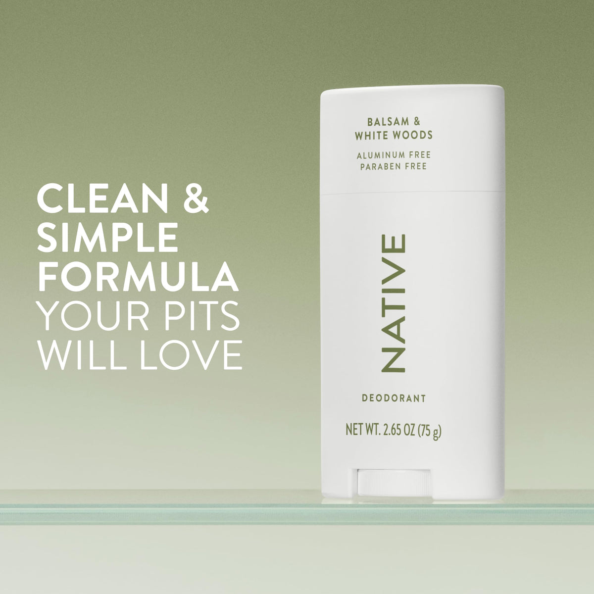 Native stick open with product exposed for smooth application
