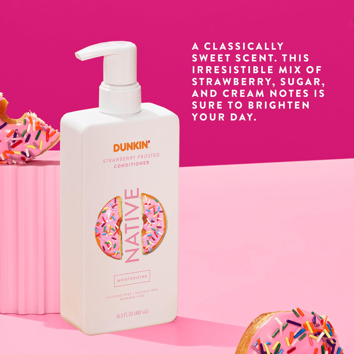 Native Strawberry Frosted being applied in shower for soft hair