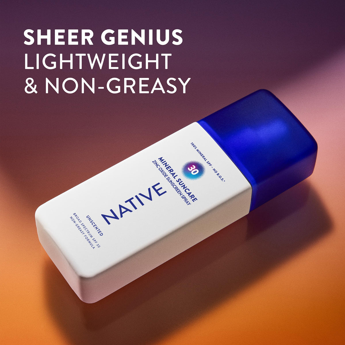 Native sunscreen being applied to face showing gentle, non-greasy finish