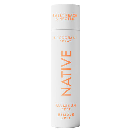 Native brand front canister showing Sweet Peach & Nectar label and size