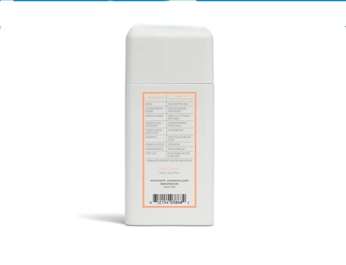 Native close-up of creamy lather from Sweet Peach & Nectar for gentle cleansing