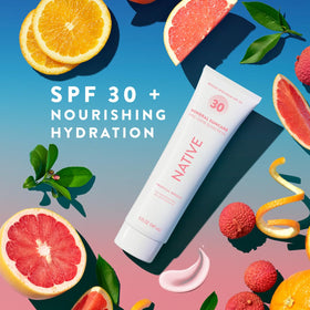 Native close-up of lotion texture highlighting lightweight, smooth application