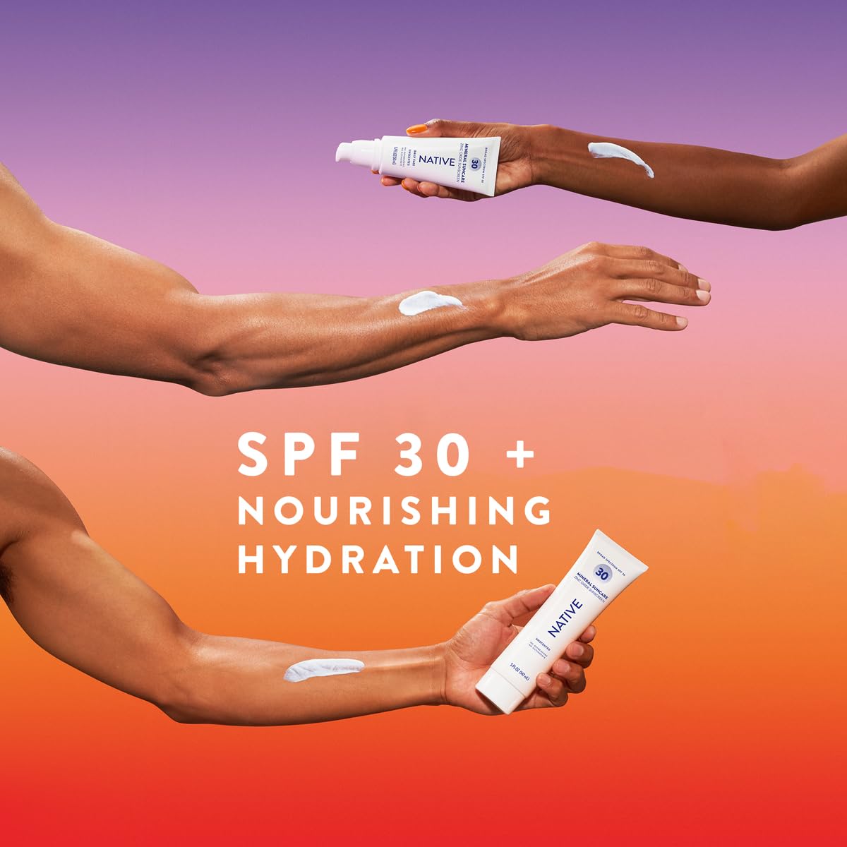 Native lotion texture close-up showing smooth spreadability and lightweight feel