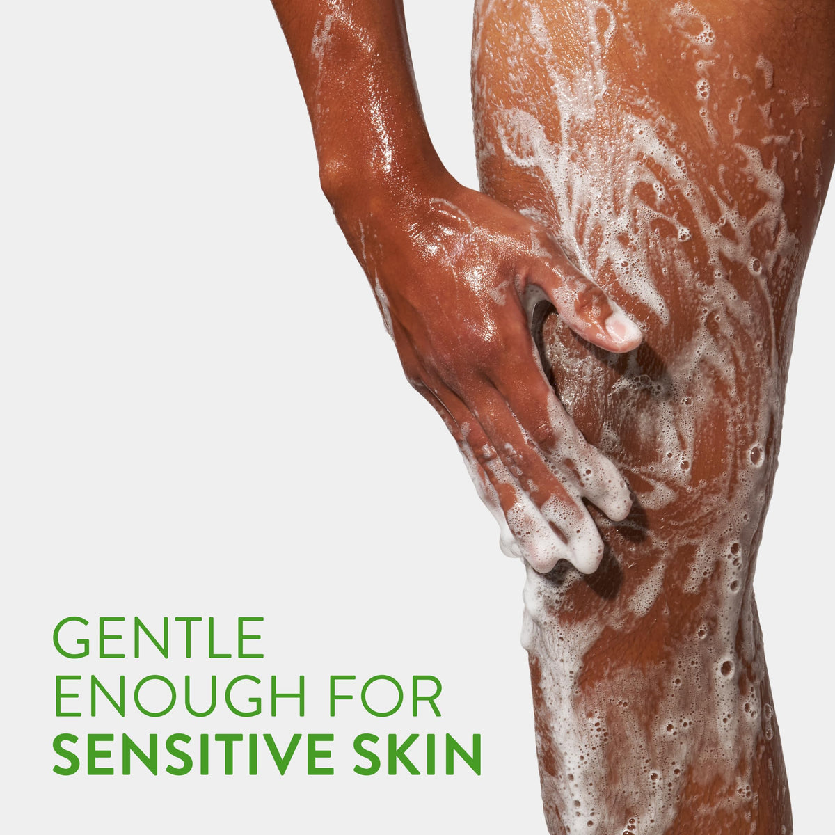 Native body wash texture poured on palm showing smooth, hydrating feel