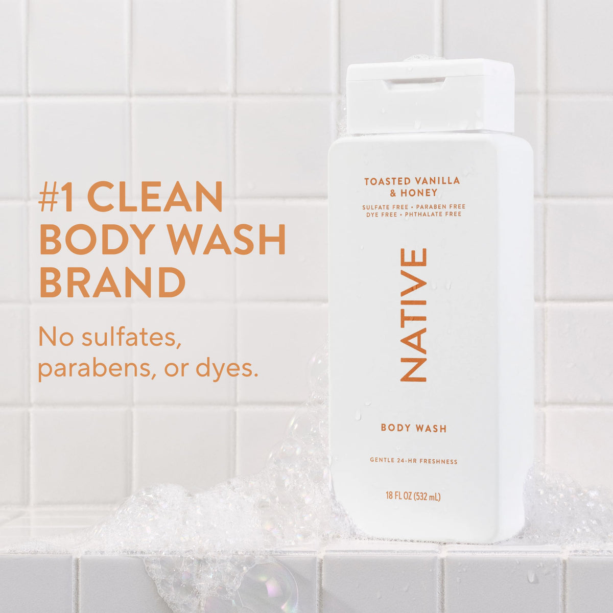 Native back label close-up highlighting ingredient and cruelty-free claims