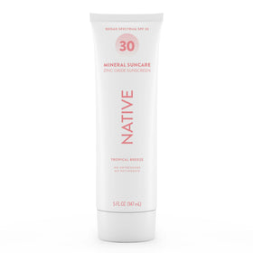 Native front packaging showing Tropical Breeze scent and SPF 30 protection