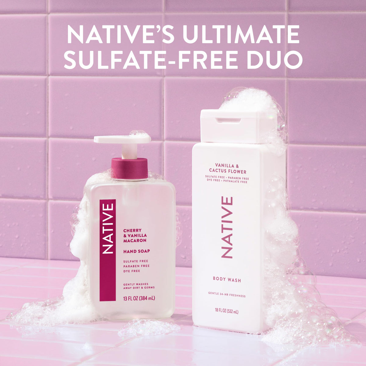 Native scent notes visual with vanilla and cactus flower elements conveying warm fresh fragrance