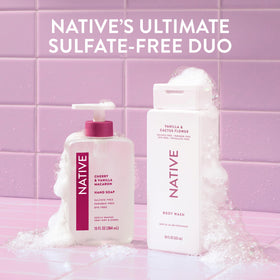 Native scent notes visual with vanilla and cactus flower elements conveying warm fresh fragrance